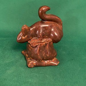 Brown Squirrel Figurine Pottery - Holly Hill